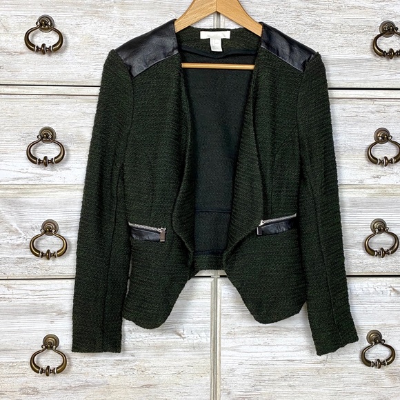 H&M Jackets & Blazers - H&M tweed & faux leather blazer